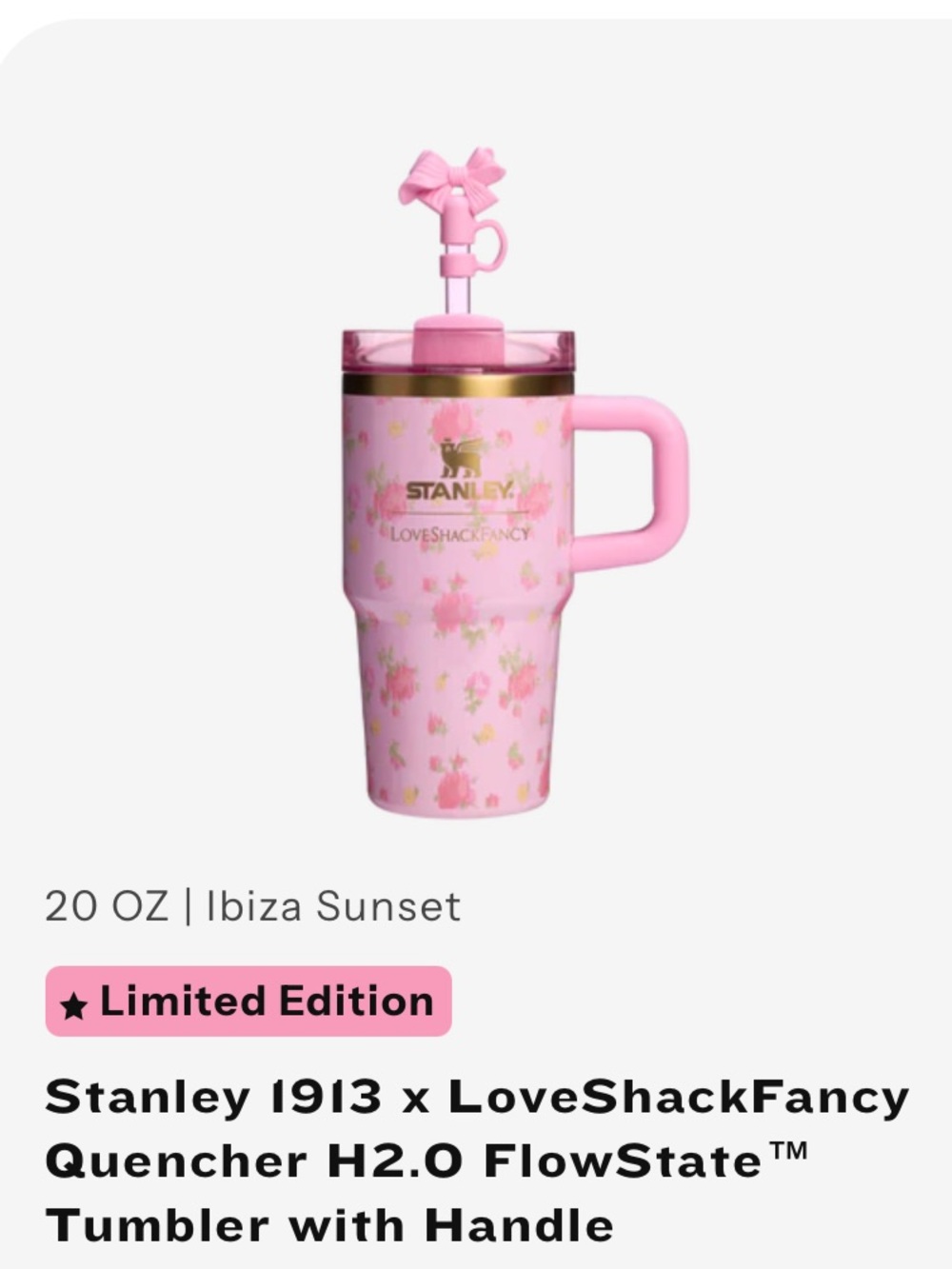 Stanley X LoveShackFancy Ibiza Sunset 20 oz
